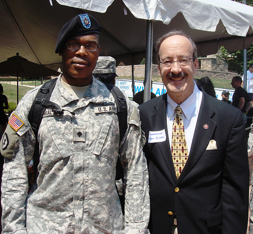 Rep. Engel with active service members overseas